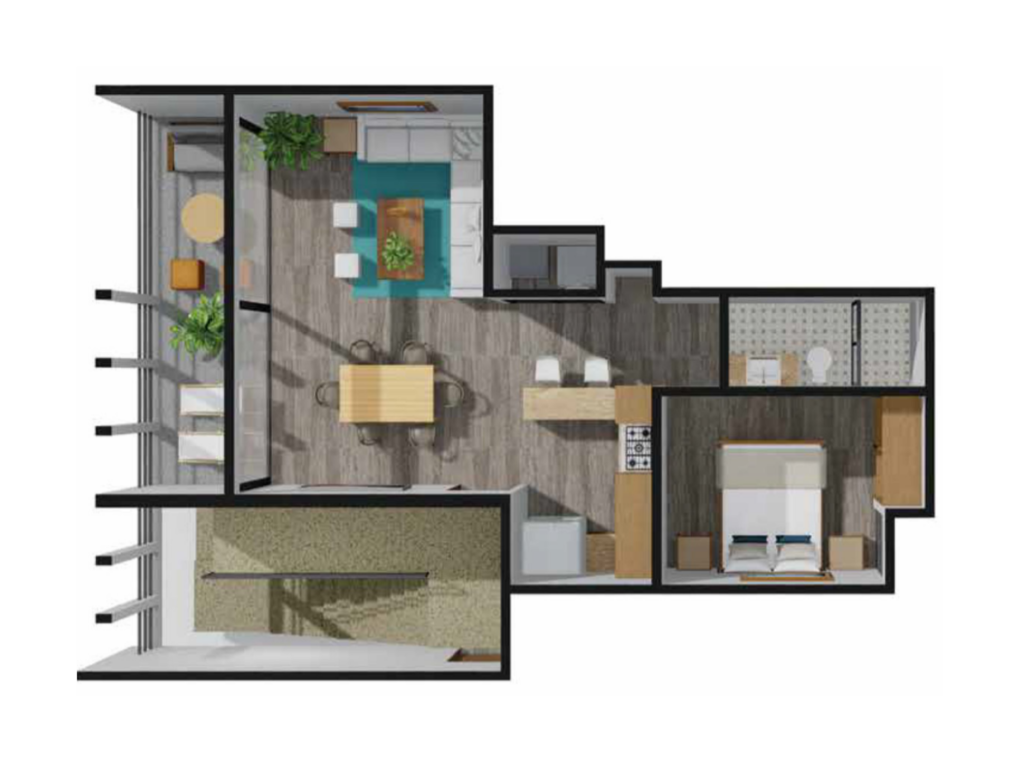 Plano del departamento Hikuri de Araquuna.