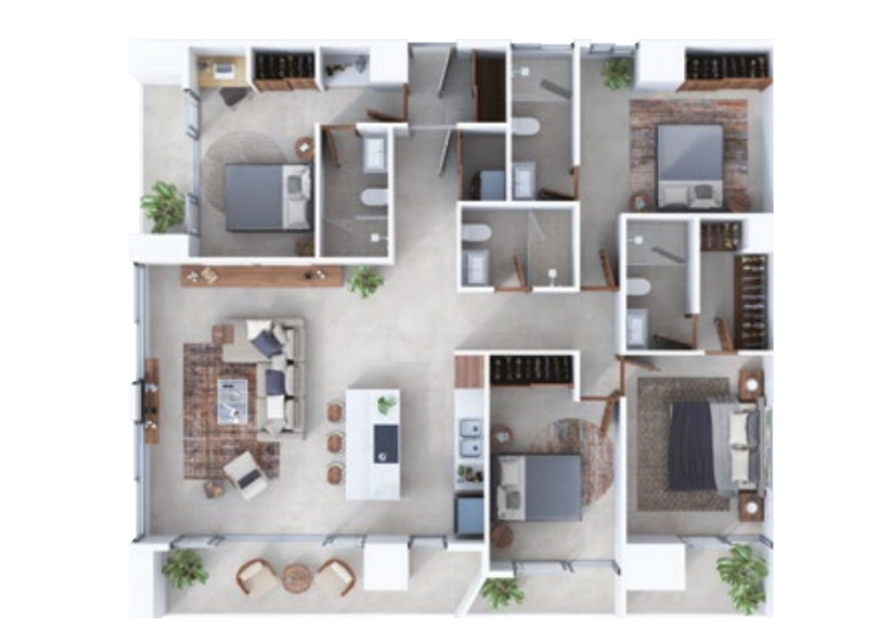 Plano de departamento Ki Green District, preventa en Nuevo Vallarta.