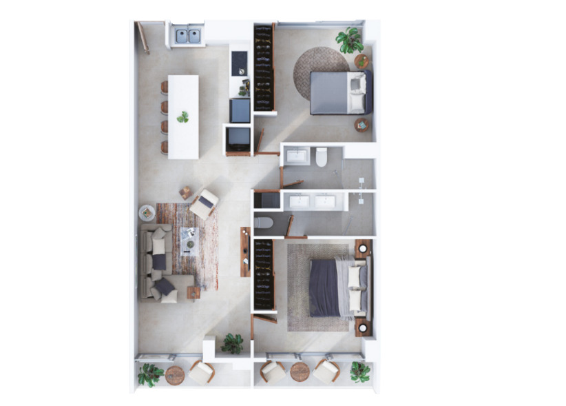 Plano de departamento Ki Green District, preventa en Nuevo Vallarta.