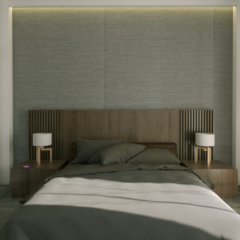 Recámara de Le Curve Versalles, departamentos en Nuevo Vallarta