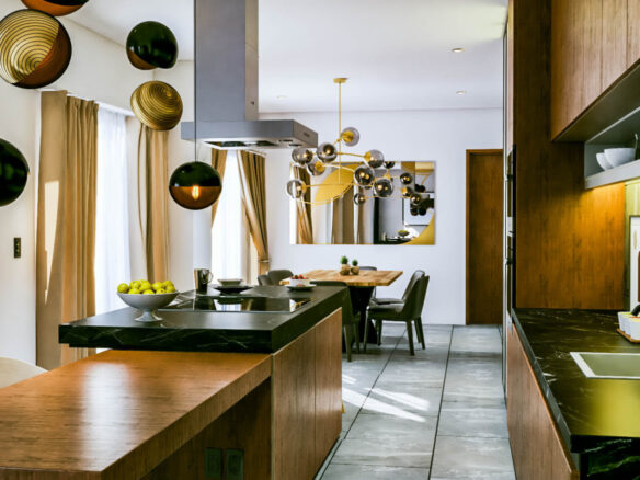 Cocina de Le Curve Burdeos, departamentos en Nuevo Vallarta