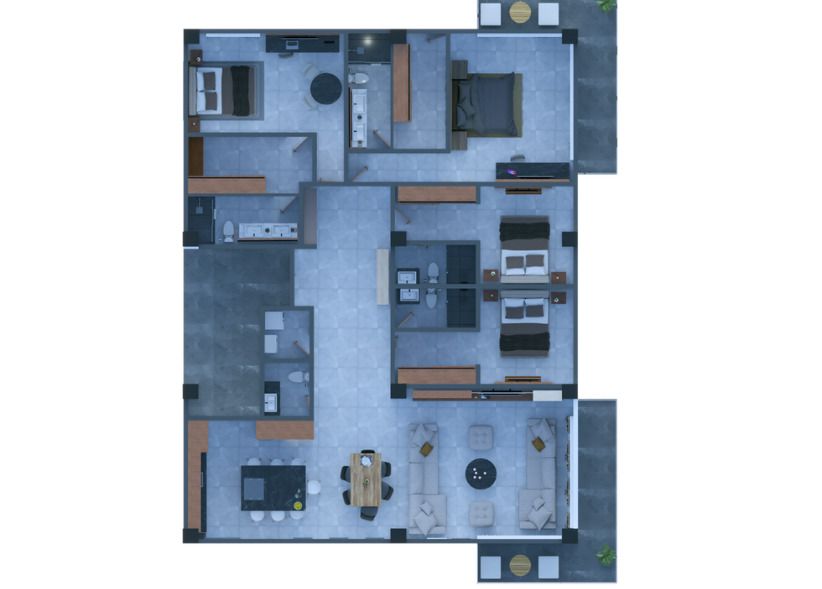 Plano de departamento de Le Curve, Paris