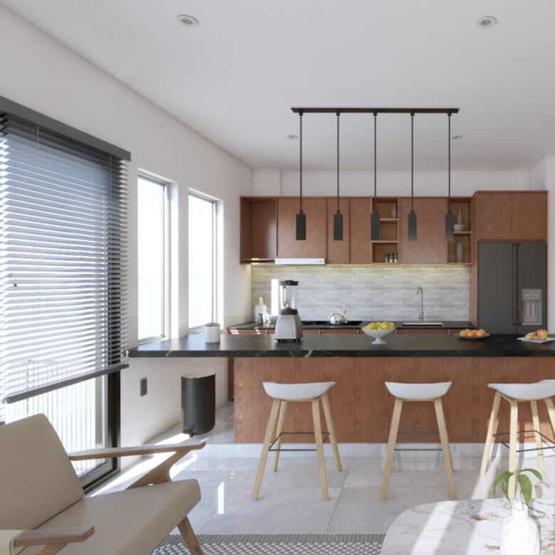 Cocina de Le Curve, Toulouse, departamento en Nuevo Vallarta