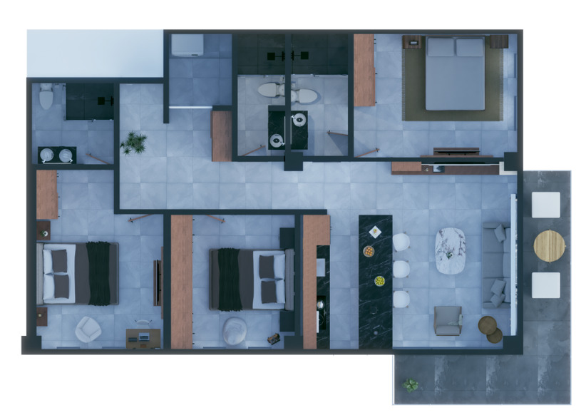 Plano de departamento de Le Curve, Toulouse.