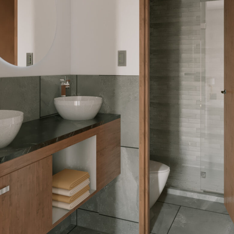 Baño de Le Curve Versalles, departamentos en Nuevo Vallarta