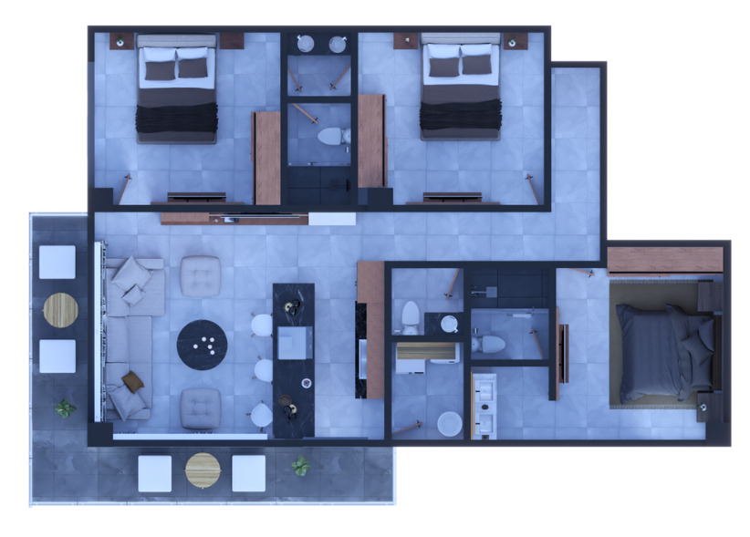 Plano de departamento de Le Curve, Marsella