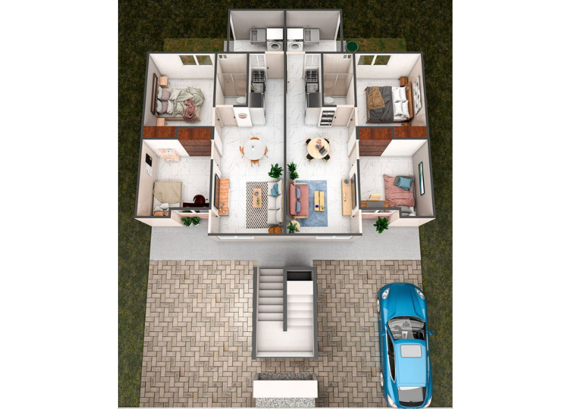 Plan del departamento de Azul Peninsula, preventa en Puerto Vallarta.