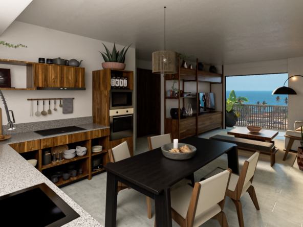 Sala, departamentos en venta en Versalles Puerto Vallarta