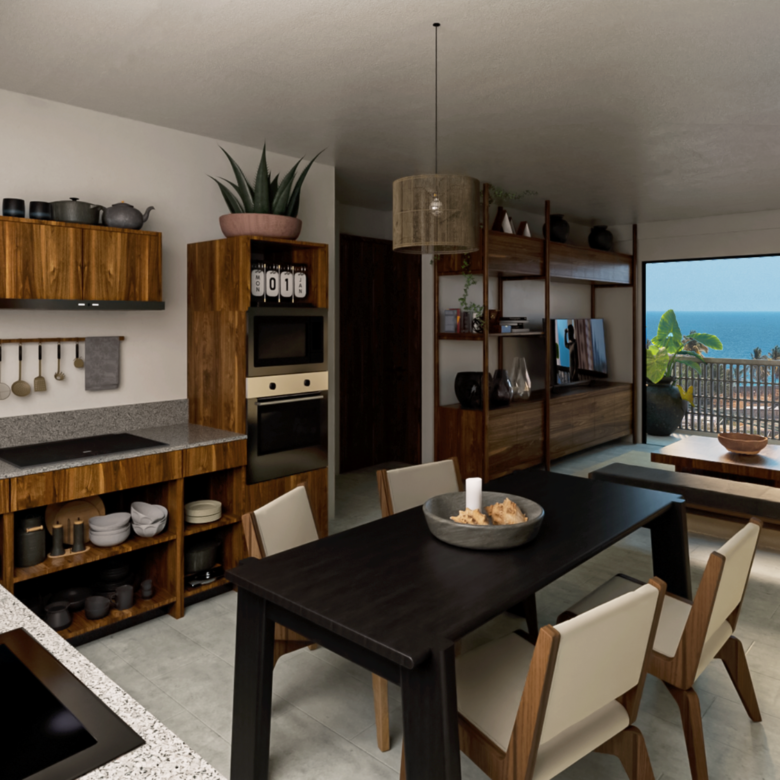 Sala, departamentos en venta en Versalles Puerto Vallarta