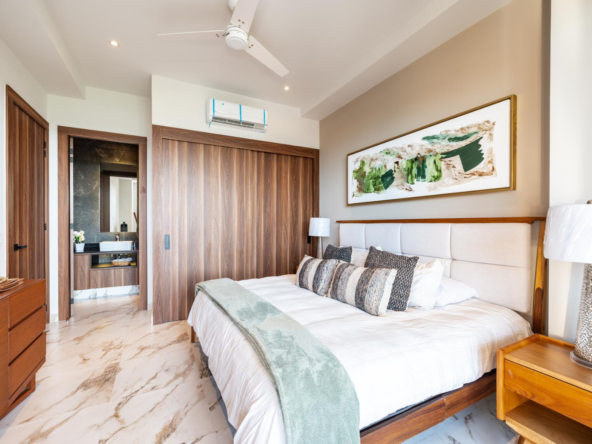 Recámara principal de departamentos de lujo en venta en Nuevo Vallarta, D'toscana