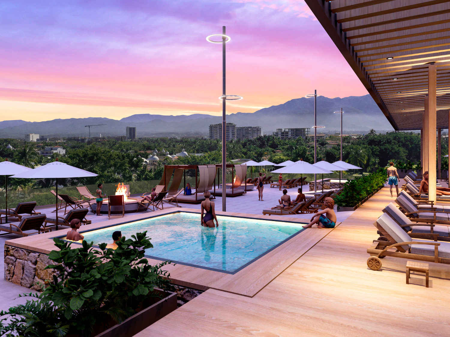 Jacuzzi de Espacio Marina & Golf, departamentos en venta en La Marina, Puerto Vallarta