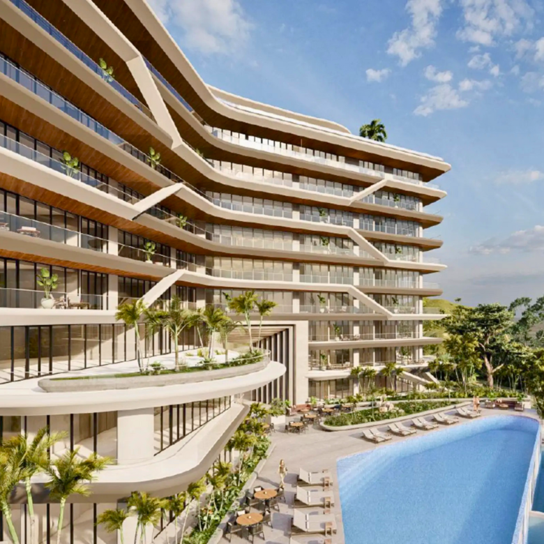 Fechada de Crystal Cove, departamentos en venta a pie de playa en La Cruz de Huanacaxtle.