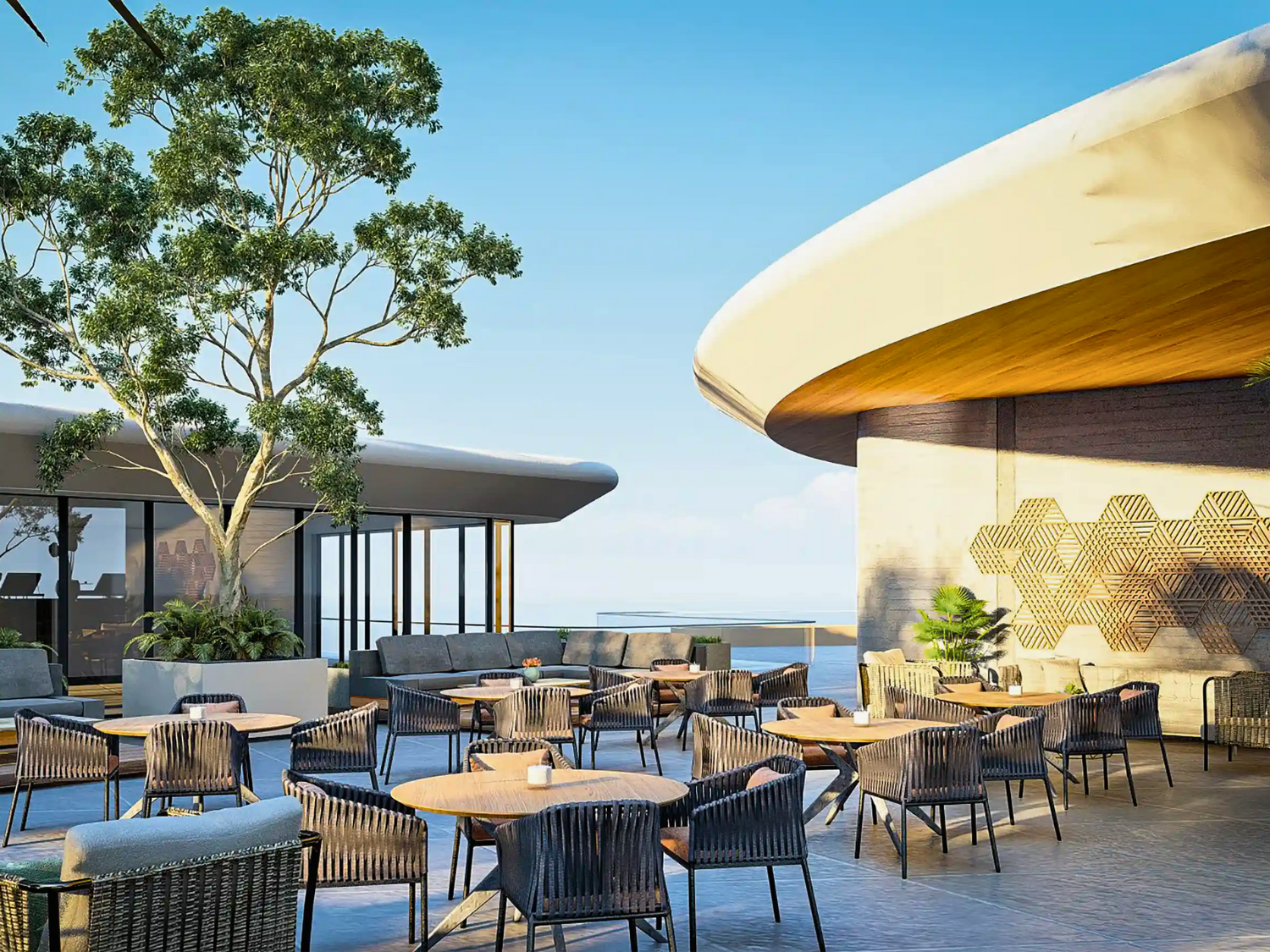 Bar de Crystal Cove, departamentos en venta a pie de playa en La Cruz de Huanacaxtle.