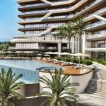 Alberca de Crystal Cove, departamentos en venta a pie de playa en La Cruz de Huanacaxtle.