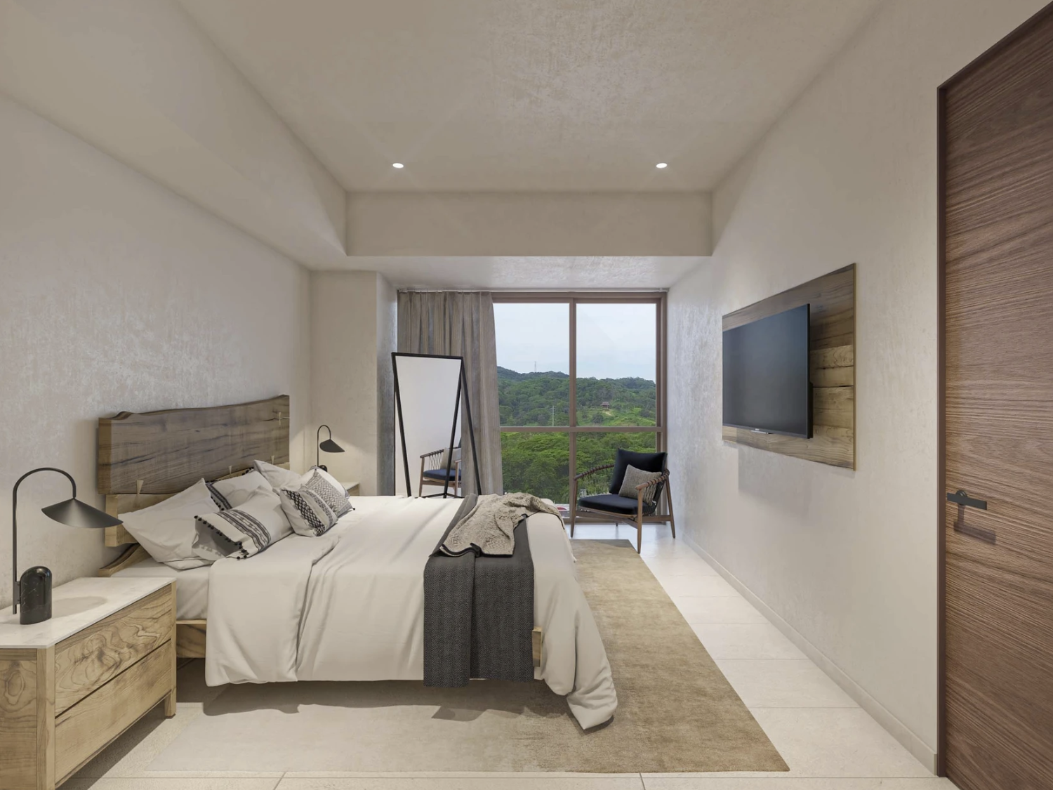 Recámara de Luxury Waves. departamentos de lujo en preventa en Bucerías