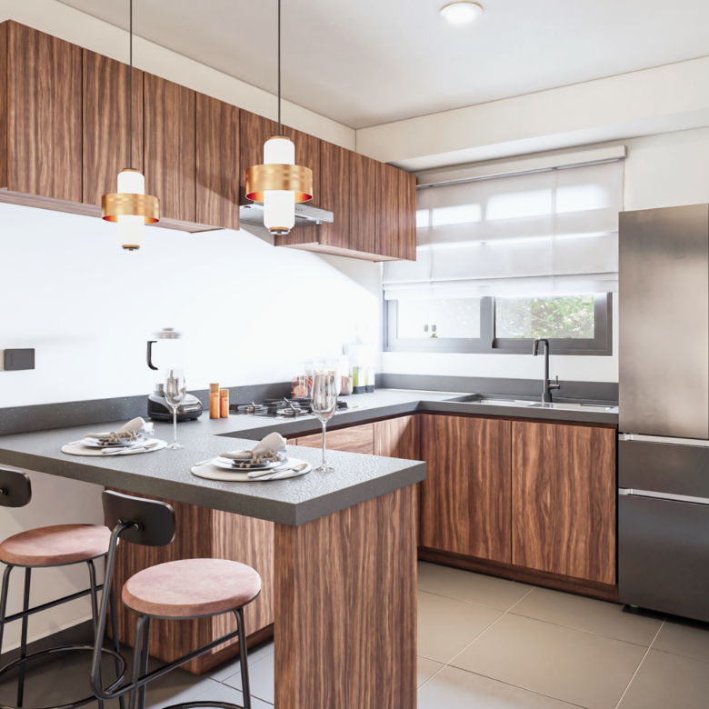 Cocina de Blossom, departamentos en venta en Puerto Vallarta