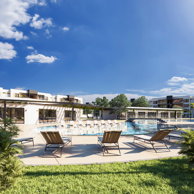 Albercas y amenidades de Blossom, departamentos en venta en Puerto Vallarta