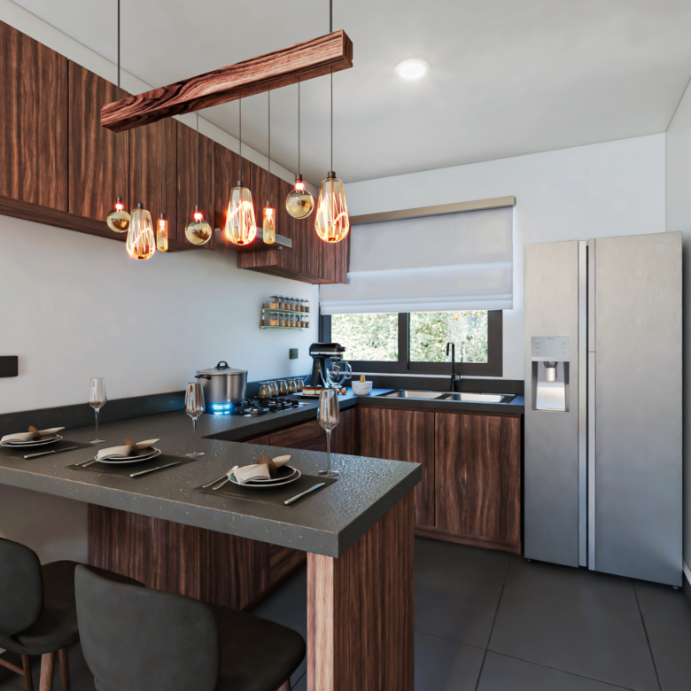Cocina de Blossom, departamentos en venta en Puerto Vallarta