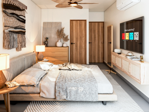 Recámara de Blossom, departamentos en venta en Puerto Vallarta