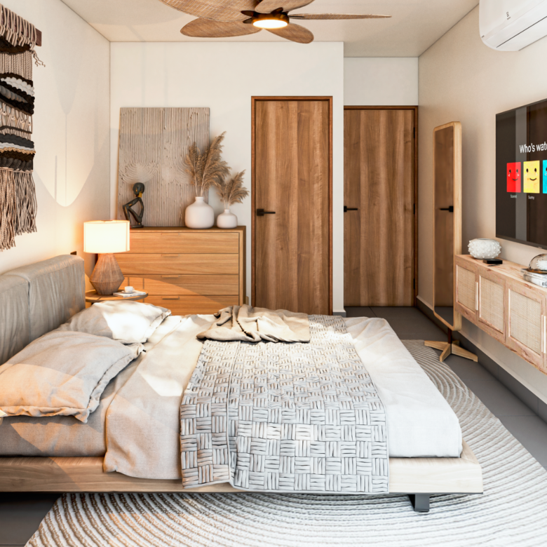 Recámara de Blossom, departamentos en venta en Puerto Vallarta