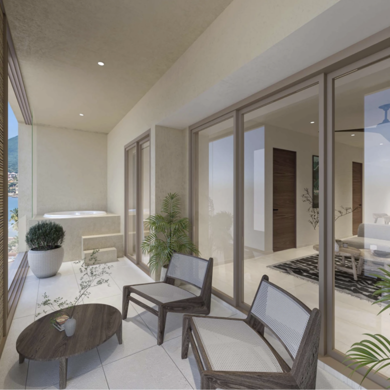 Terraza de Luxury Waves. departamentos de lujo en preventa en Bucerías