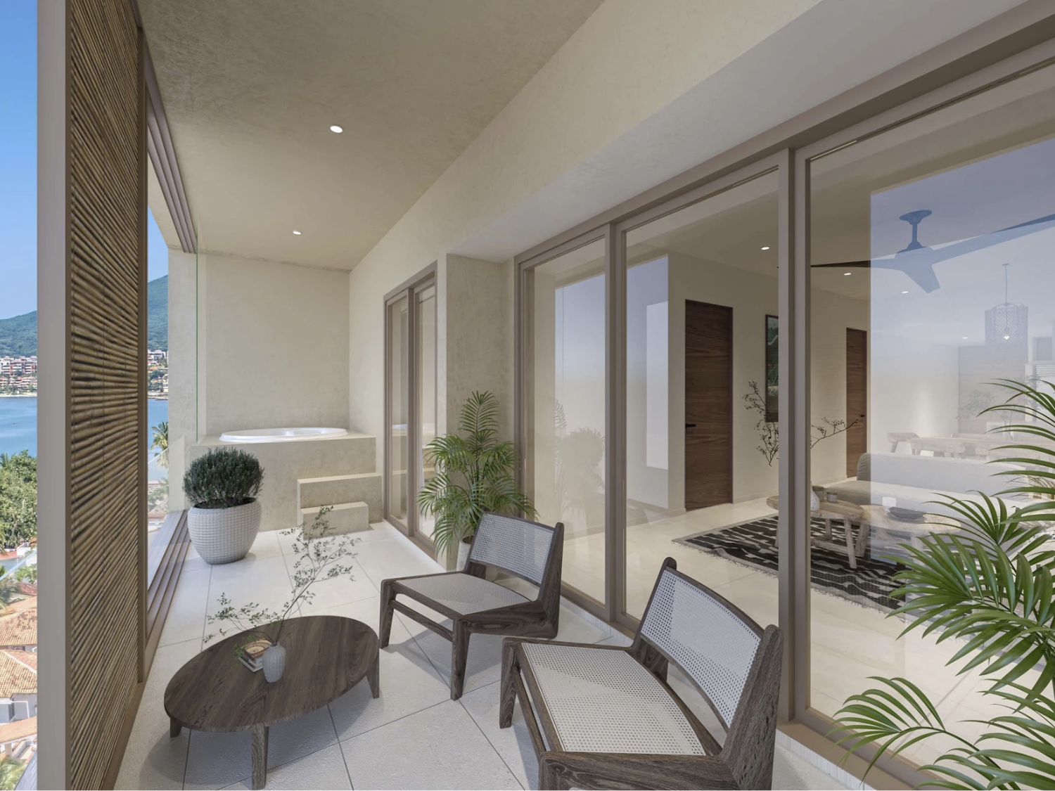 Terraza de Luxury Waves. departamentos de lujo en preventa en Bucerías