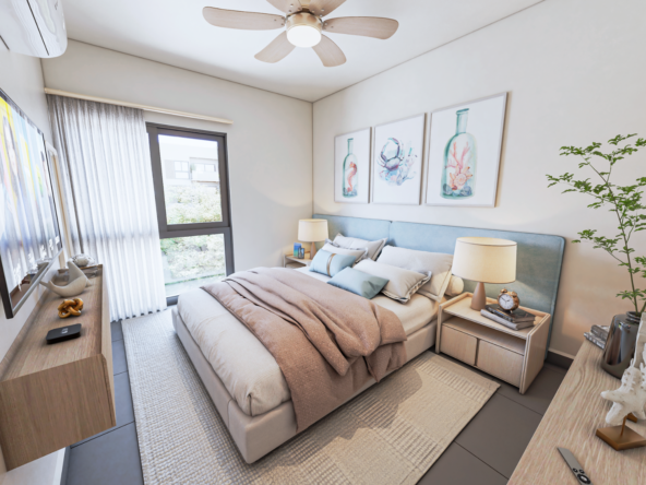 Recámara de Blossom, departamentos en venta en Puerto Vallarta