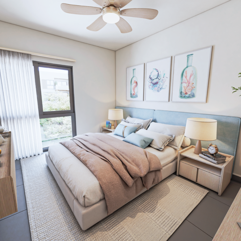 Recámara de Blossom, departamentos en venta en Puerto Vallarta
