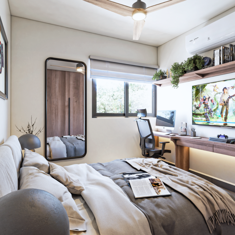 Recámara de Blossom, departamentos en venta en Puerto Vallarta