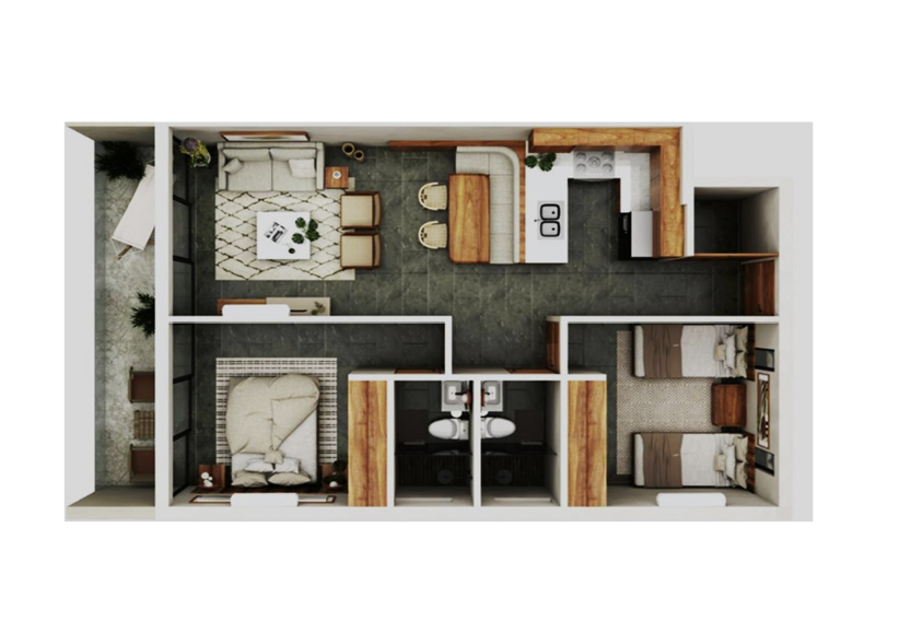 Plano de Vaha, departamentos en venta ubicados en Rincón del Cielo