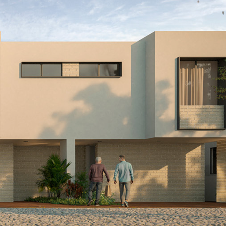 Fachadas de casas en venta en Bahía de Banderas, Tondoroque.