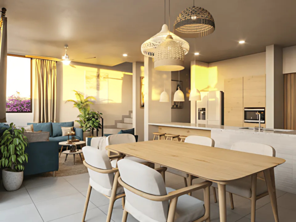 Cocina de casas en venta en Bahía de Banderas, Tondoroque.