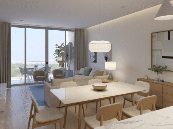 Sala de Novo Mare, departamentos en Nuevo Vallarta en venta