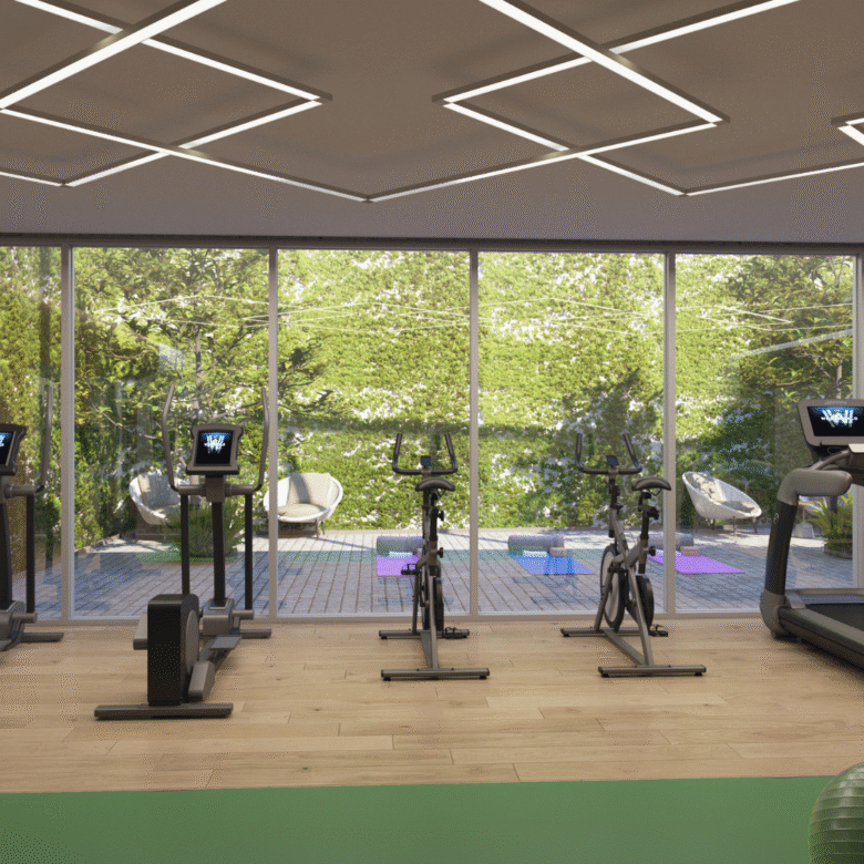 Gimnasio de Novo Mare, departamentos en Nuevo Vallarta en venta