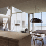 Cocina con vista al mar del penthouse de Alma, departamento en venta en Bucerias