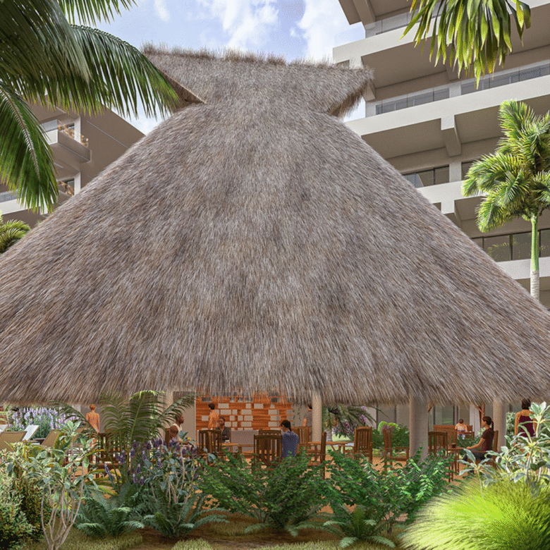 Área común de Palmarena, departamentos en preventa en Nuevo Vallarta