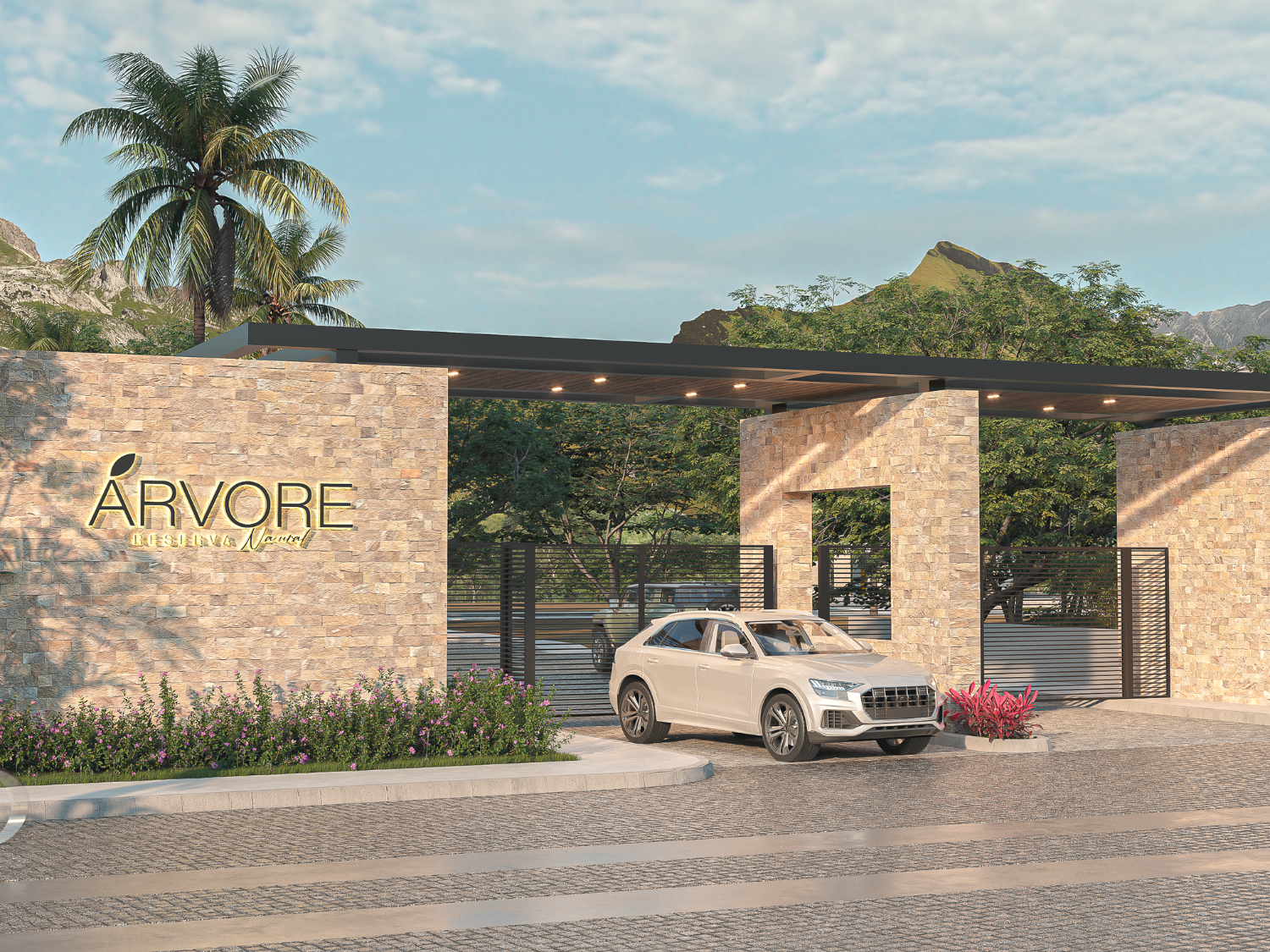 Entrada y caseta de seguridad de Arvore, casas en preventa en Puerto Vallarta