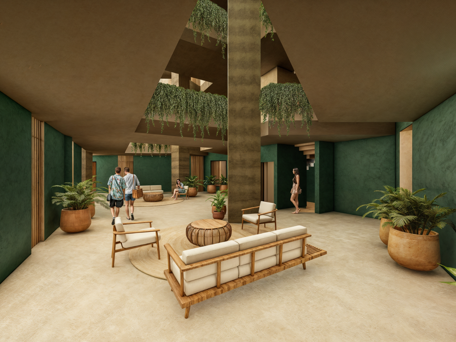 Lobby de Nukma Beachfront Life, un proyecto en preventa con departamentos en venta en La Peñita de Jaltemba.