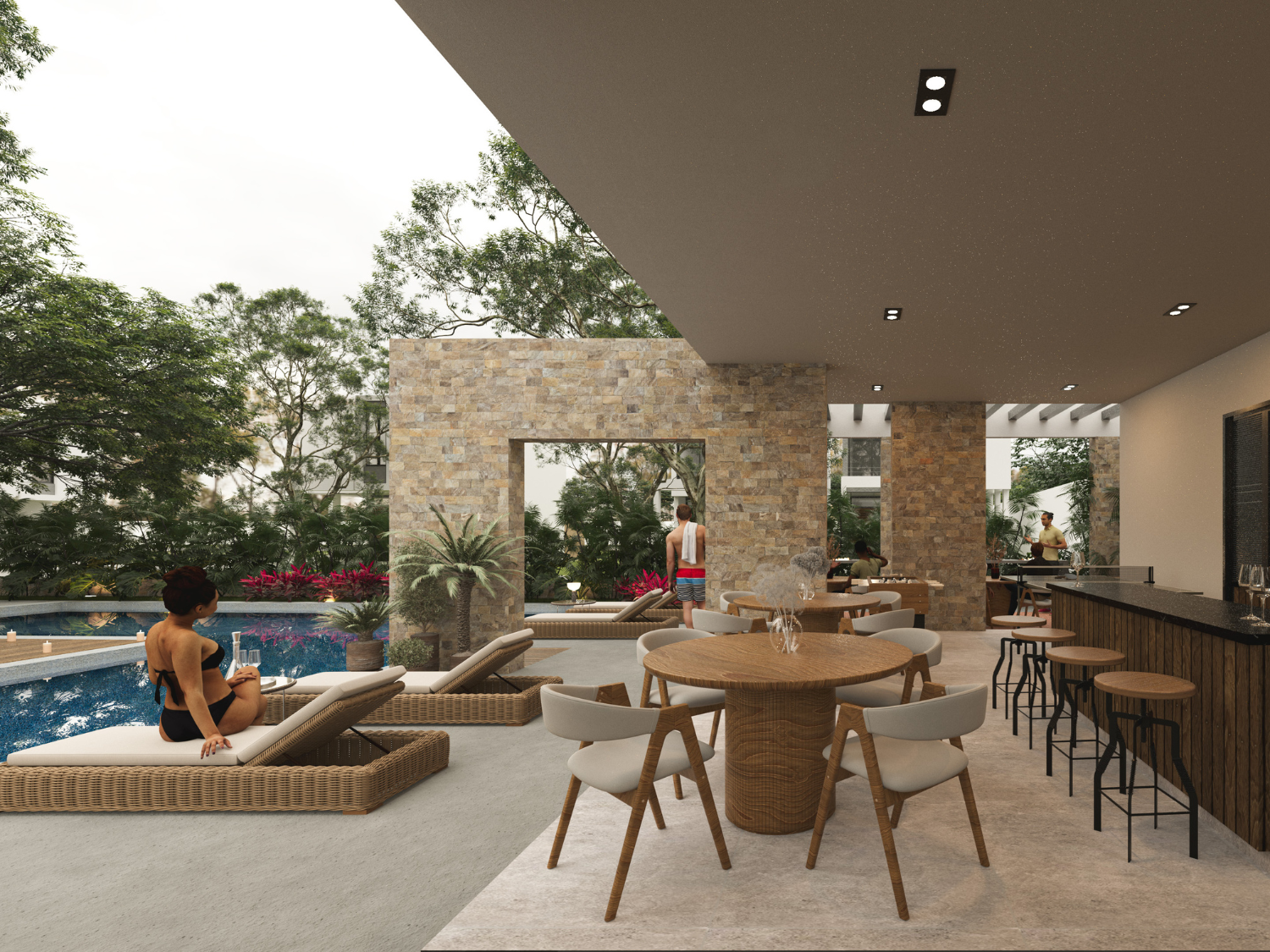 Terraza y amenidad de Arvore, casas en preventa en Puerto Vallarta
