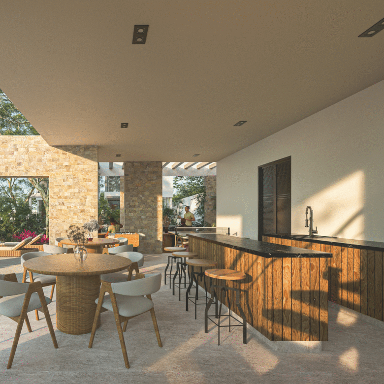Terraza y amenidad de Arvore, casas en preventa en Puerto Vallarta