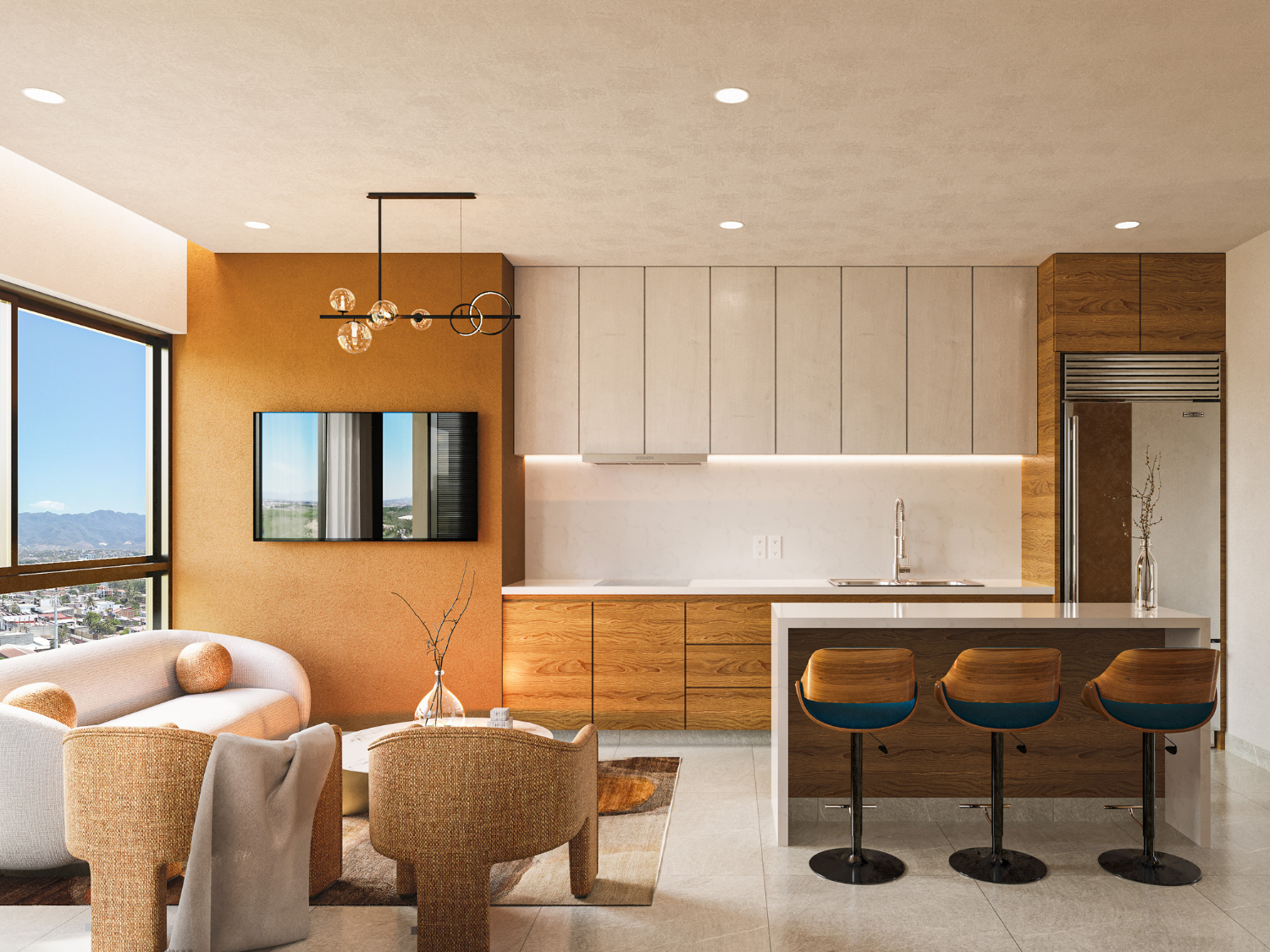 Cocina de DUE, departamentos en Puerto Vallarta en venta con vista al mar