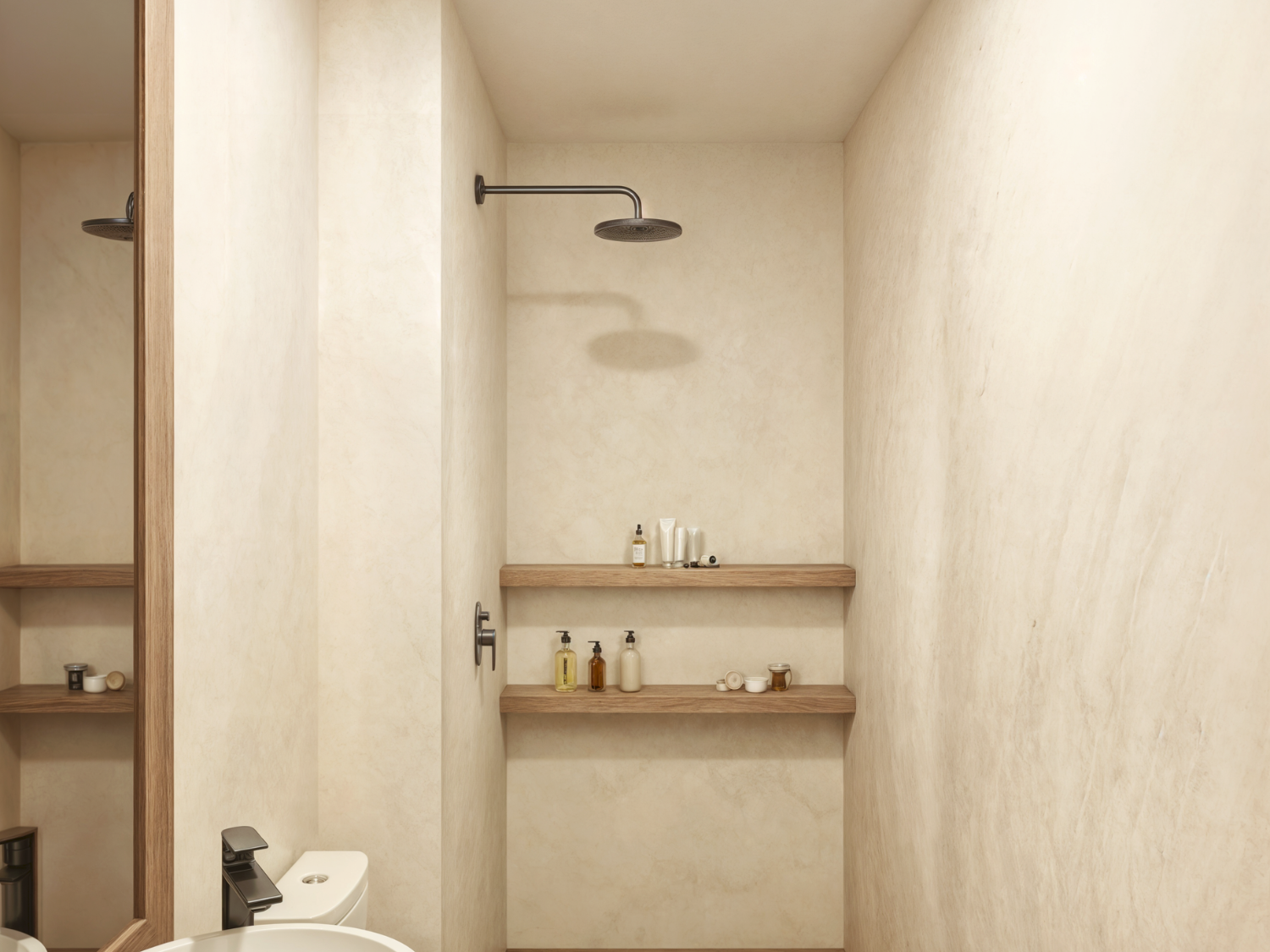 Baño de Nukma Beachfront Life, un proyecto en preventa con departamentos en venta en La Peñita de Jaltemba.