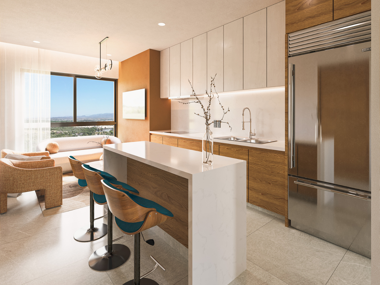 Cocina de DUE, departamentos en Puerto Vallarta en venta con vista al mar
