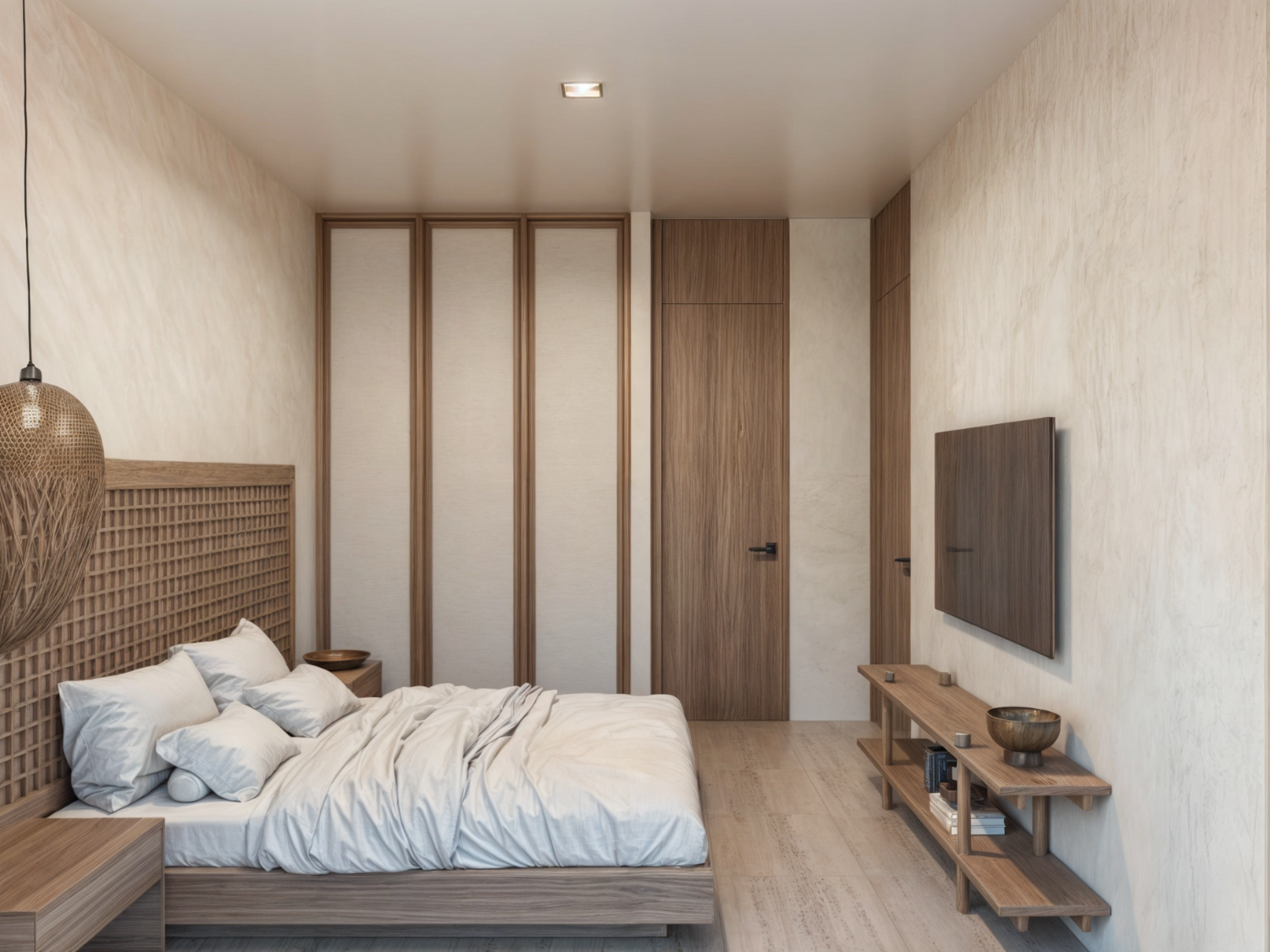 Recámara de Nukma Beachfront Life, un proyecto en preventa con departamentos en venta en La Peñita de Jaltemba.