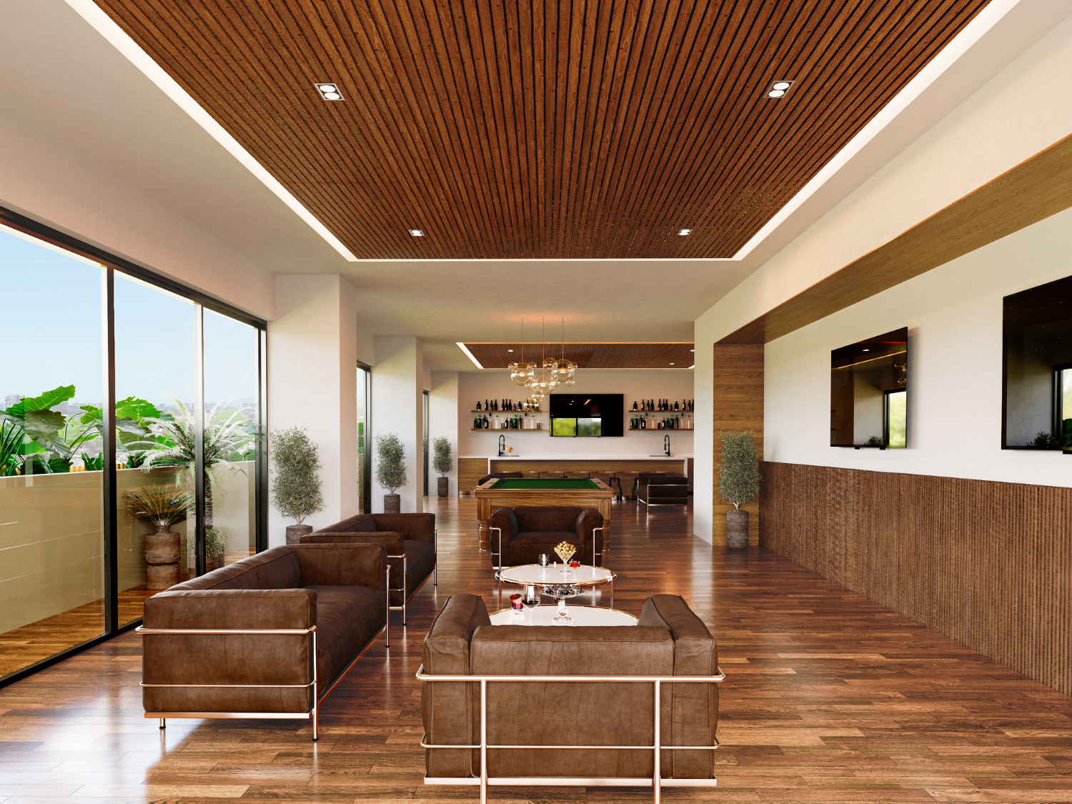 Sala de entretenimiento de DUE, departamentos en Puerto Vallarta en venta con vista al mar