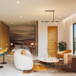 Sala de DUE, departamentos en Puerto Vallarta en venta con vista al mar