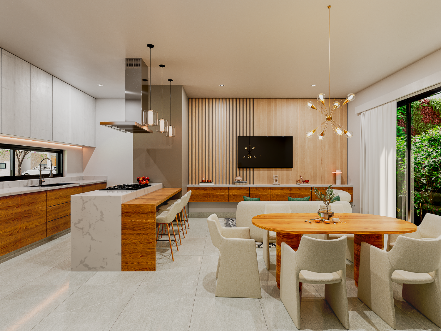Sala comedor de Teca - Arvore, casas en preventa en Puerto Vallarta