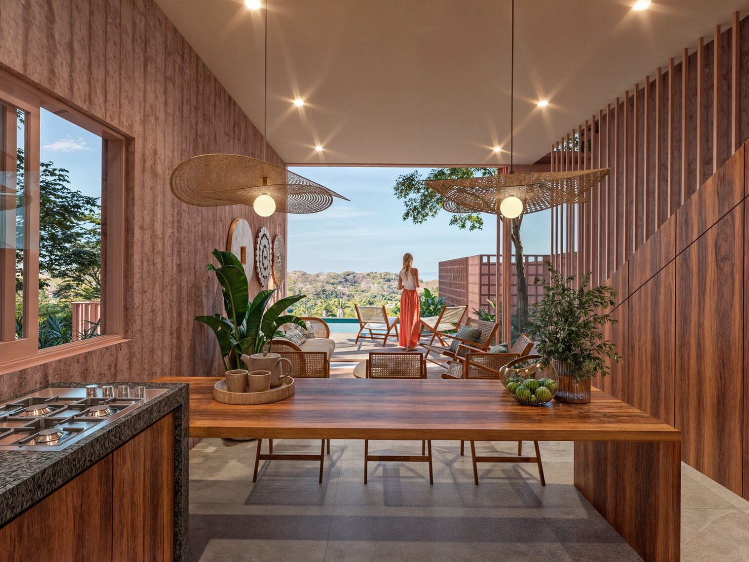 Cocina y comerdor de casa en venta en Sayulita.