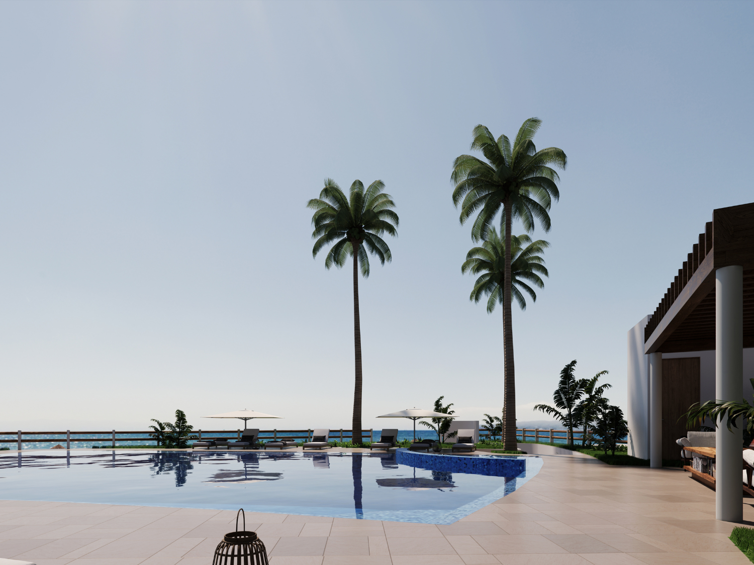 Alberca de departamentos acabados de lujos, departamentos de Bahiban, en venta en Bucerías a pie de playa y preventa