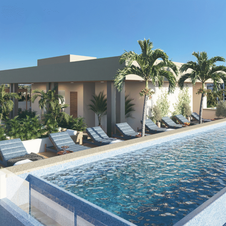 Alberca de DUE, departamentos en Puerto Vallarta en venta con vista al mar